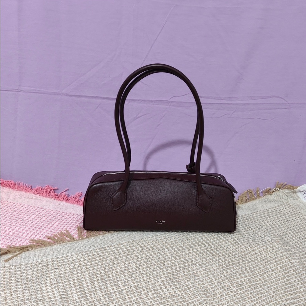 Alaia Deep Burgundy Barrel-Shape Shoulder Bag